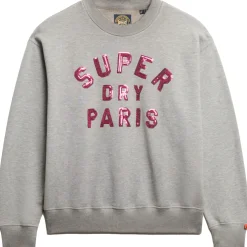 Superdry Embellished Varsity sweater dames grey marble