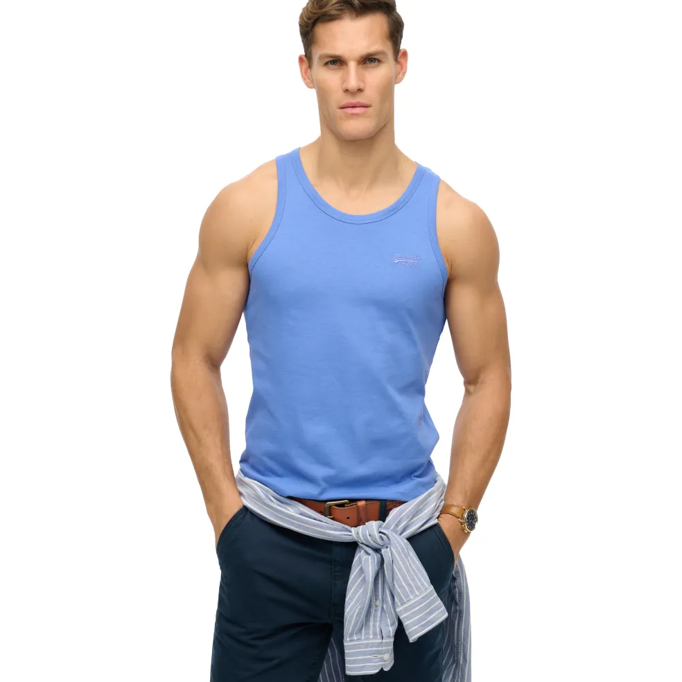 Superdry Essential tanktop heren chambray blue
