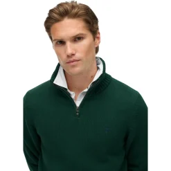 Superdry Henley sweater heren forest green