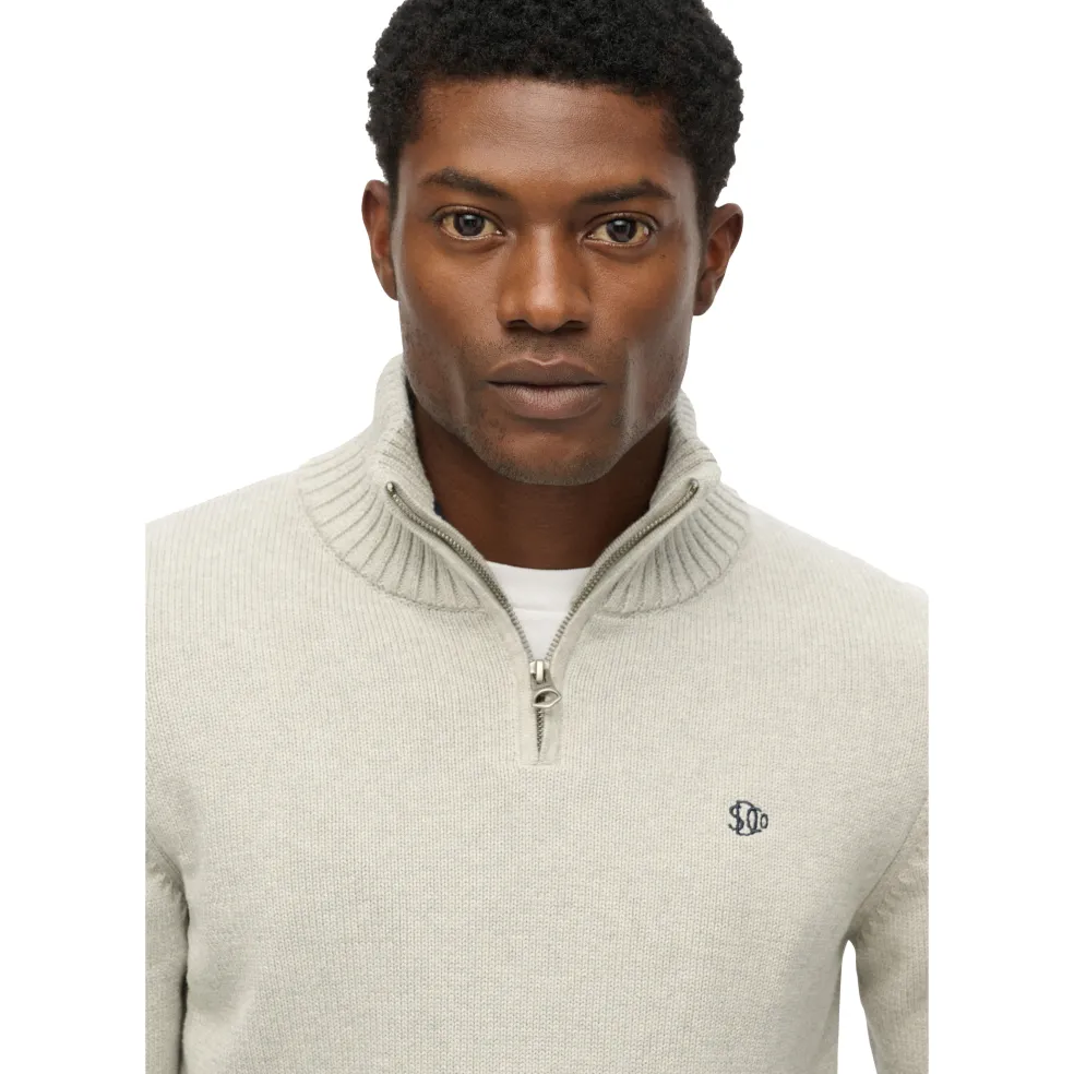 Superdry Henley sweater heren grey marl