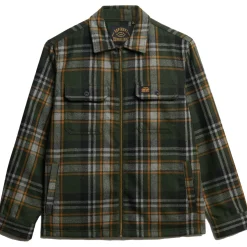 Superdry Wool Miller vest heren buckshot check olive