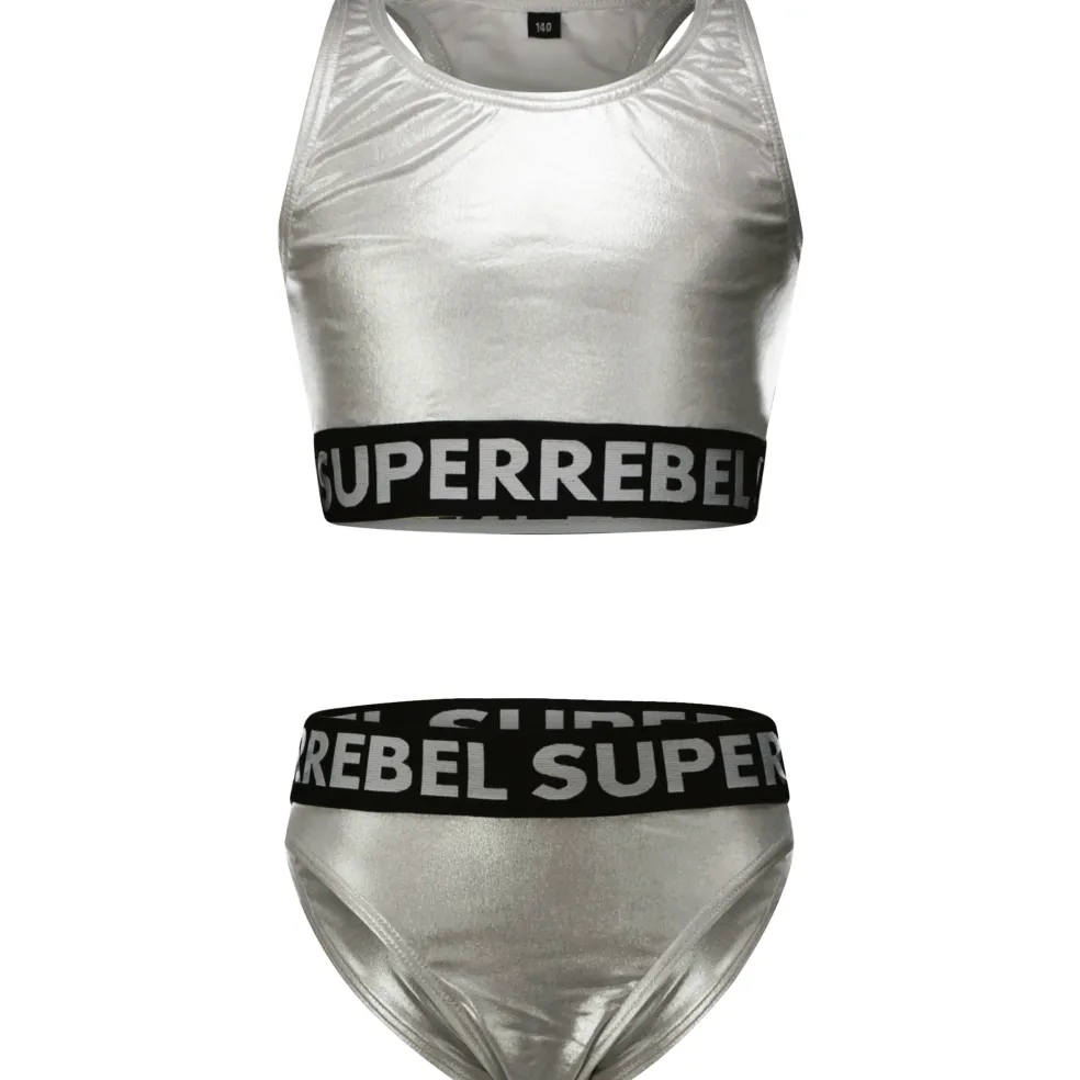 SuperRebel Carmel bikini junior silver foil