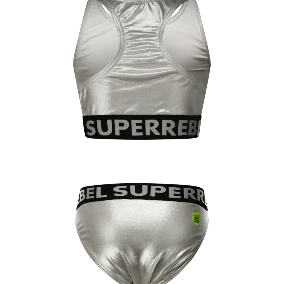 SuperRebel Carmel bikini junior silver foil