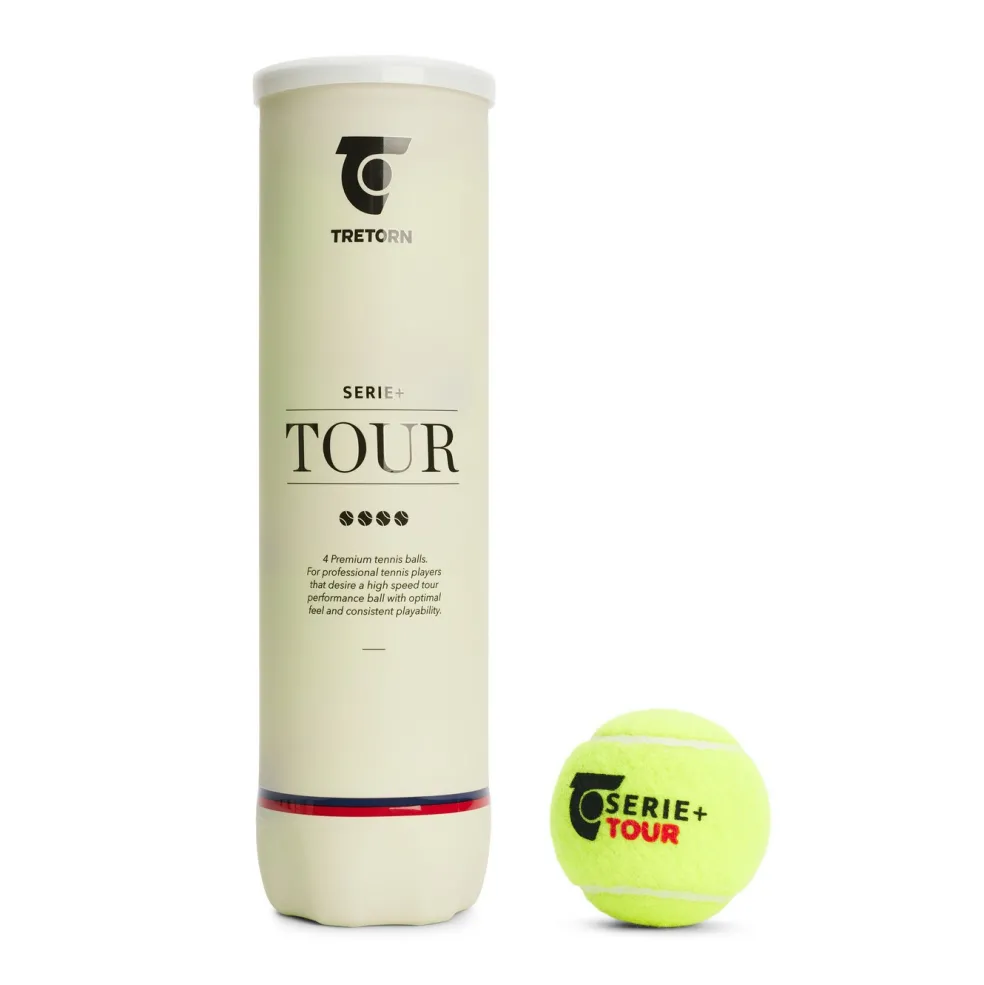 Tretorn Serie+ Tour tennisballen 4-pack geel