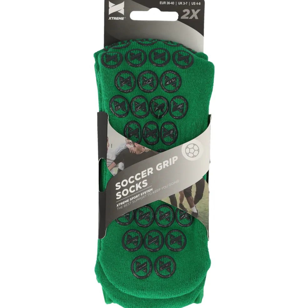 Xtreme Sockswear Grip voetbalsokken green 2-pack